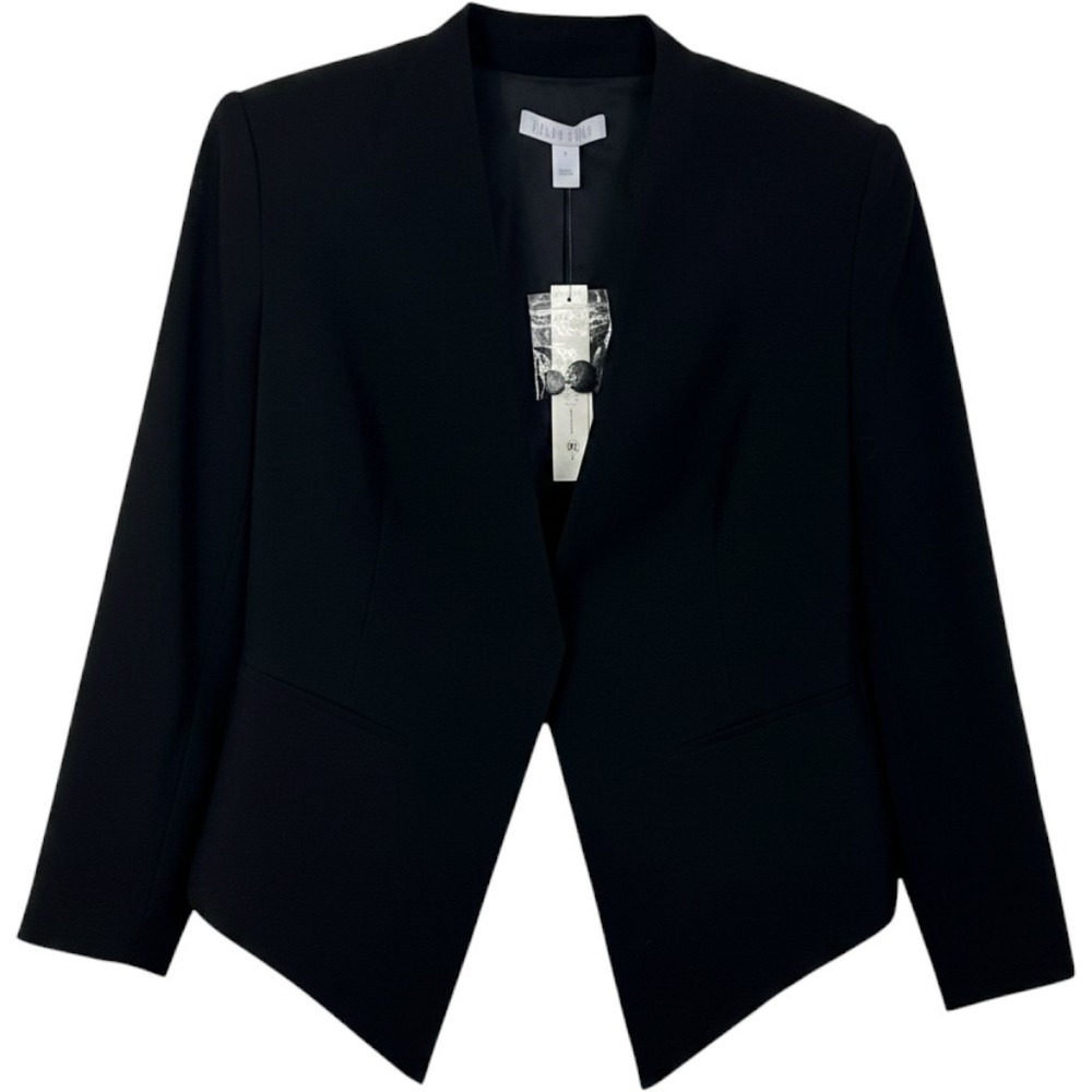 Dylan Gray Short Jacket Women Size 2 Black Blazer Open Front Cropped